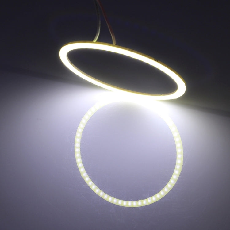 80mm COB LED angel eye rings illuminated, warm white top ring and yellow-white bottom ring