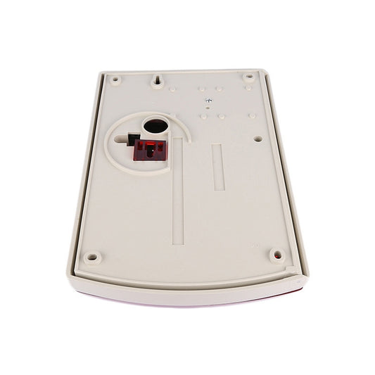 White siren strobe alarm back plate with wiring terminal and mounting holes
