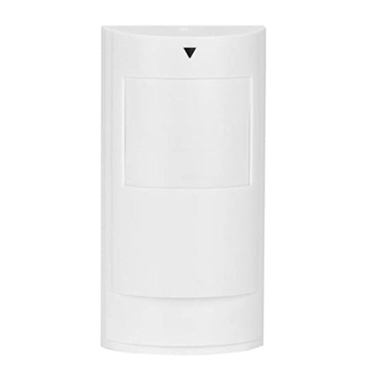 White wired motion detector with front sensor window and status lens