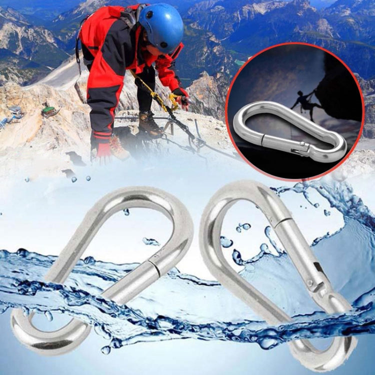 Stainless steel carabiner spring hooks with locking gates for attaching gear