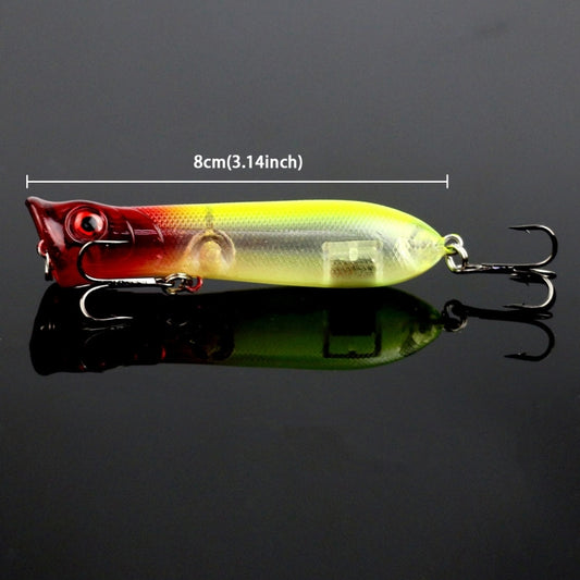 8cm Shrimp Mouth Type Water Surface Popper Lure Hit Water Waves Climb Fishing Bait, Random Color Delivery, 8cm Shrimp Mouth Type