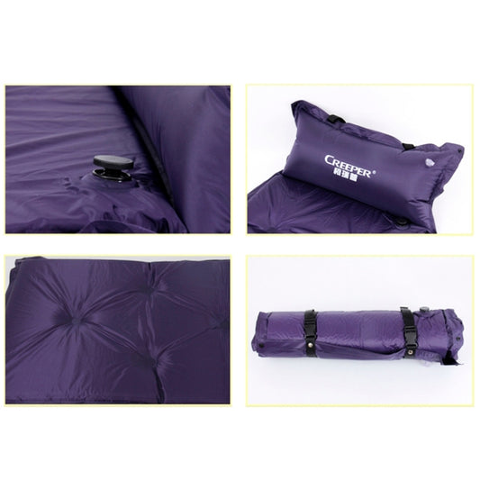 Automatic Inflatable Sleeping Pad Moisture Proof Pad with Pillow, 183x57x2.5cm Purple, 183x57x2.5cm Green