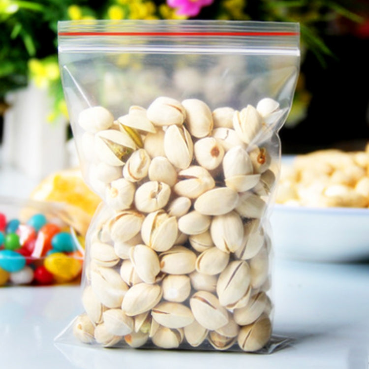Transparent self-seal food storage bag, 12x18cm, filled with light nuts