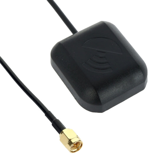 Vehicle GPS Antenna Active Receiver Magnetic Base Mount Adapter Aerial SMA Male Connector, Cable Length: 3m, SMA Male Connector