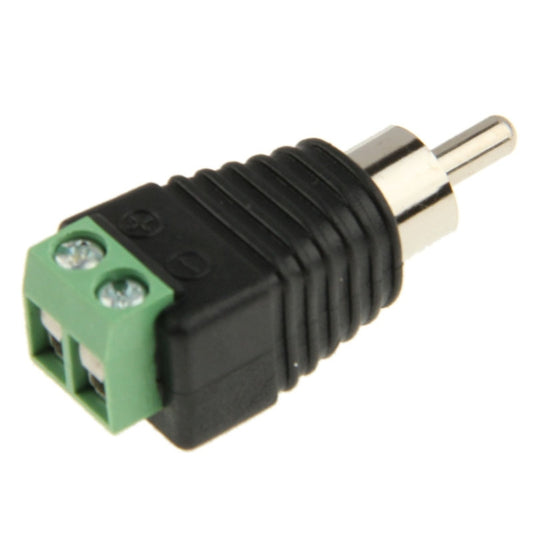 RC power adapter connector plug with 2-pin green terminal block and black coupler