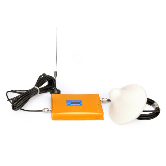 Orange mobile signal repeater with white suction antenna dome and cable set, WCDMA/GSM