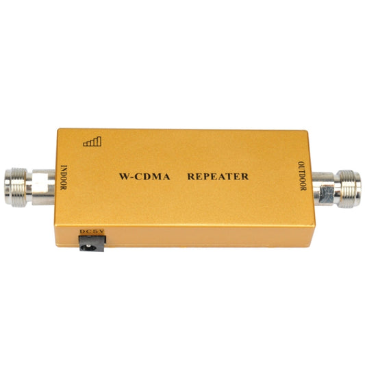 W-CDMA repeater module, gold metal box with coax connectors at both ends