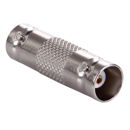 BNC female-to-female adapter connector, metal housing with gold center pin