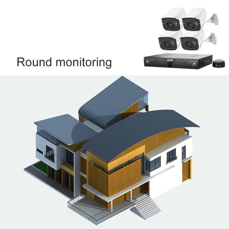 Security camera kit with four dome cameras and an NVR for round monitoring
