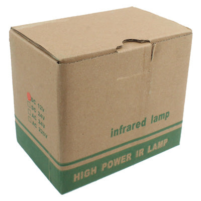 Cardboard shipping box for an infrared lamp, marked High Power IR Lamp