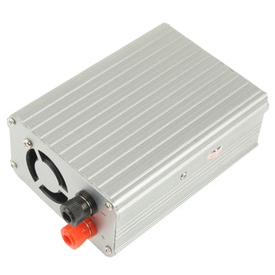 300W power inverter side view with black socket and red/orange power knob