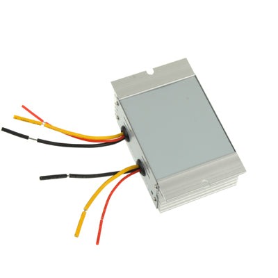 24V to 12V DC step-down power buck transformer, silver case with multi-color wire harness