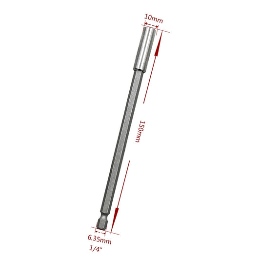 5 PCS 1/4 Electric Batch Head High Magnetism Connecting Rod Pistol Drill Extension Rod Sleeve Fast Turning Joint, Length: 150mm, 150mm Joint