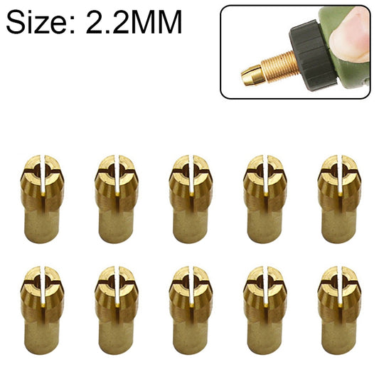 10 PCS Three-claw Copper Clamp Nut for Electric Mill Fittings,Bore diameter: 2.2mm, Bore diameter: 2.2mm