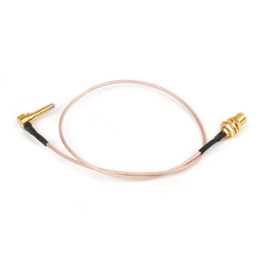 Male-to-SMA female test probe cable, gold RF plug ends with black strain relief