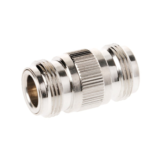 N-type double female coax coupler barrel connector with knurled grip