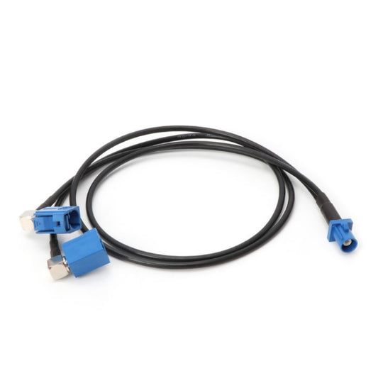 RG174 Y-splitter cable with Fakra C male plug and two Fakra C female jacks