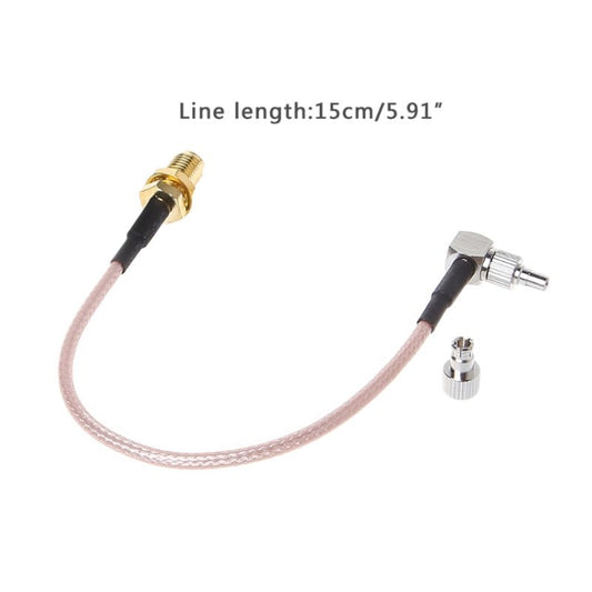 RF coax adapter cable, line length 15 cm, gold SMA male to silver connector