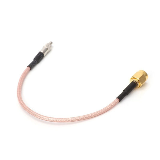 Coax cable extension with pink braided RG316 wire and SMA female-to-male connectors
