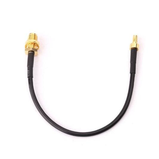 RG174 coaxial extension cable, black jacket, SMA male-to-female connectors, 15cm