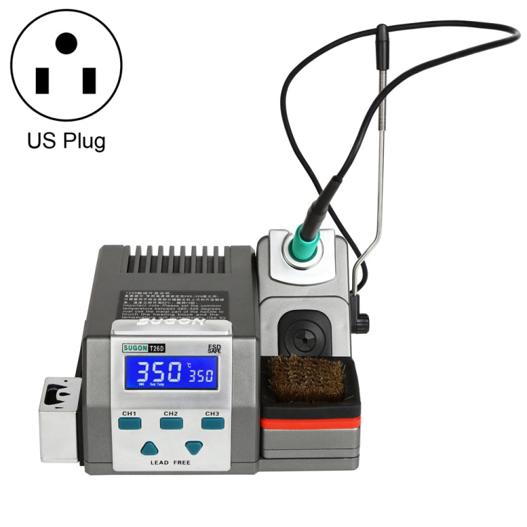 Soldering station with US plug, digital display, iron holder and cleaning sponge