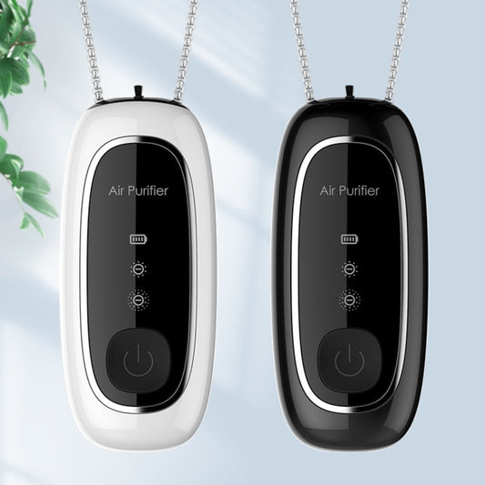 KY100A Portable Negative Ion Air Purifier Neck Hanging Air Purifier, Rectangle Black, Rectangle White