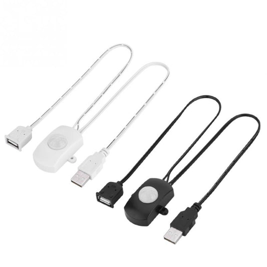 DC 5V/12V/24V USB Body Infrared PIR Motion Sensor Switch Human Motion Sensor Detector Switch For LED Light Strip, Black, White
