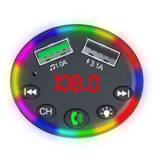 F9 Car MP3 Modulator Player Wireless Hands-free Audio Receiver Dual USB Fast Charger FM Transmitter Car Kit, F9
