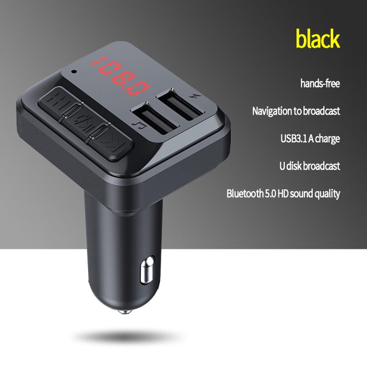 C6 MP3 Modulator Hands-free Wireless Audio Receiver 3.1A Dual USB Fast Charger FM Transmitter Car Kit, C6