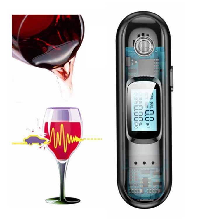 Non-contact breath alcohol detector with LCD screen and top sensor grille