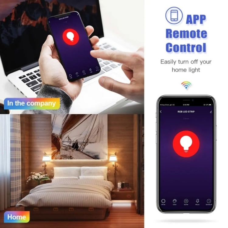 Wi‑Fi smart LED bulb remote control app on smartphone