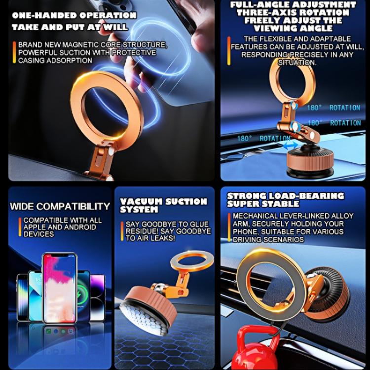 K7 Car Vacuum Suction Foldable Navigation Dashboard Magnetic Phone Holder, K7