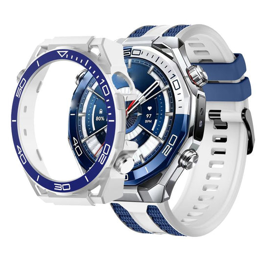 Spring Bar Style PC Watch Case Integrated Two Color Silicone Watch Band, For Huawei Watch GT 6 Pro, For Huawei Watch GT 6 46mm, For Huawei Watch 5 46mm, For Huawei Watch GT 5 Pro 46mm, For Huawei Watch GT 5 46mm, For Huawei Watch GT 4 46mm