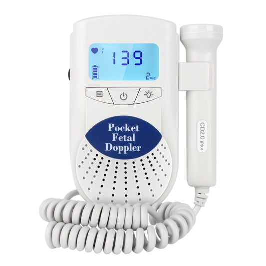 FD-100 Digital Fetal Doppler Ultrasound Sound Baby Heartbeat Detector Monitor LED Digital Prenatal Pocket Fetal Doppler Stethoscope, FD-100 (Blue)
