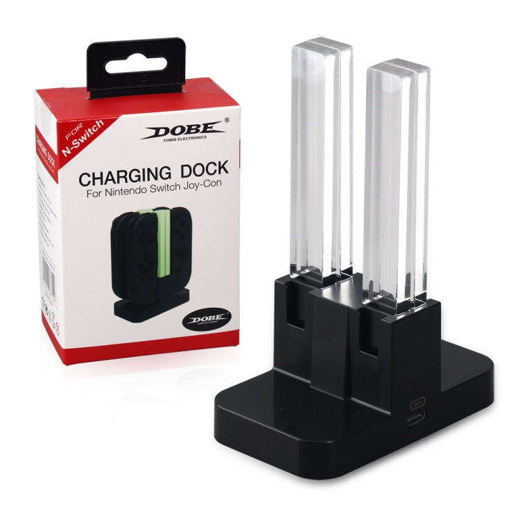 Joy-Con charging dock stand with clear translucent slots and retail product box