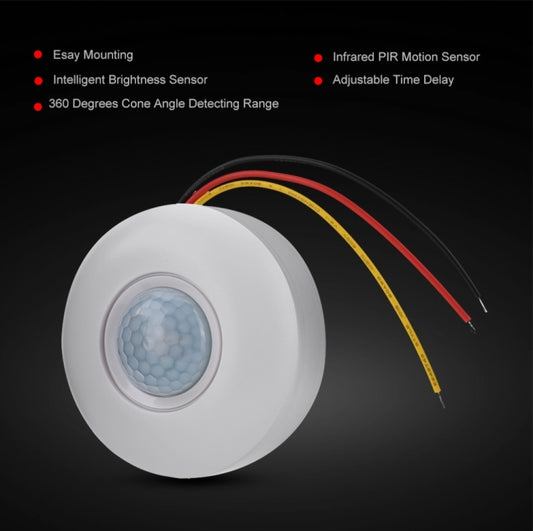 12V Infrared PIR Motion Sensor Switch With Delay 360 Degree Detection Sensor for LED Ceiling Light