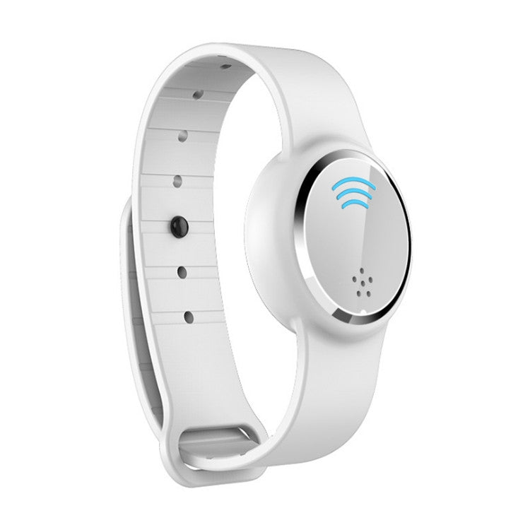 White electronic mosquito repellent bracelet watch with circular speaker display