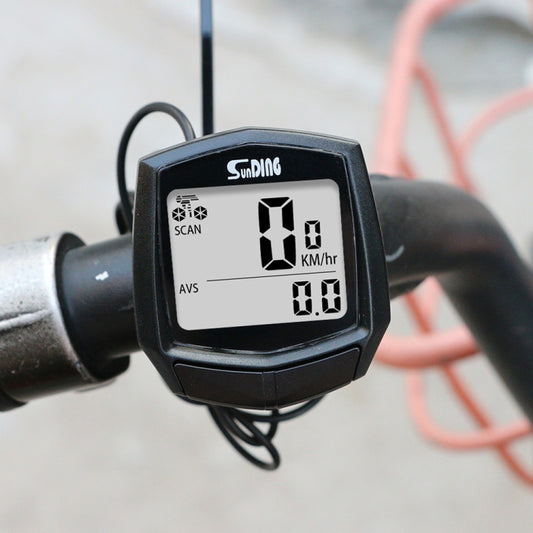 SUNDING SD-581A Bike Wired Computer Speedometer Odometer Cycling Bicycle Waterproof Measurable Temperature Stopwatch, SUNDING SD-581A