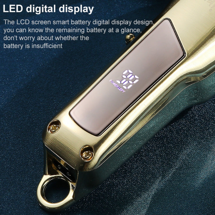 Gold electric hair clipper with LED battery digital display screen