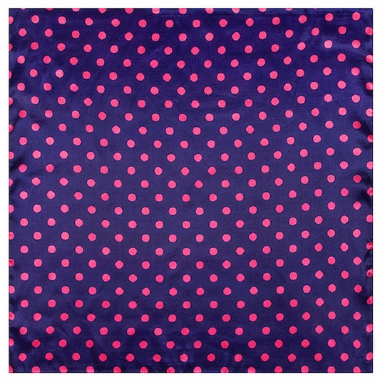 Square dot-pattern scarf, dark purple with light pink polka dots
