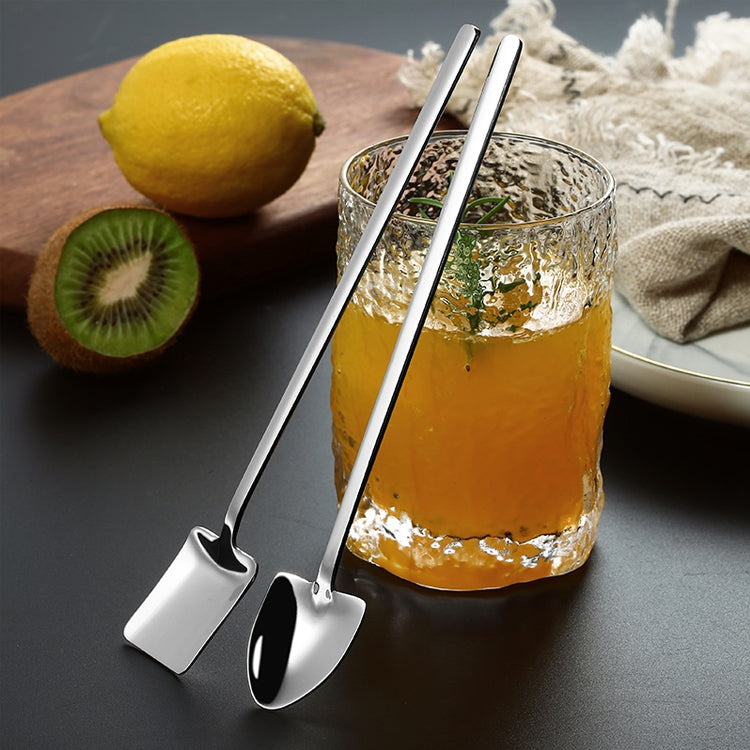 Stainless steel bar spoons (2-pack) with long handles and rounded scoop heads