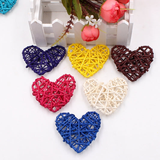 5 PCS 6cm Artificial Straw Ball DIY Decoration Rattan Heart Christmas Decor Home Ornament