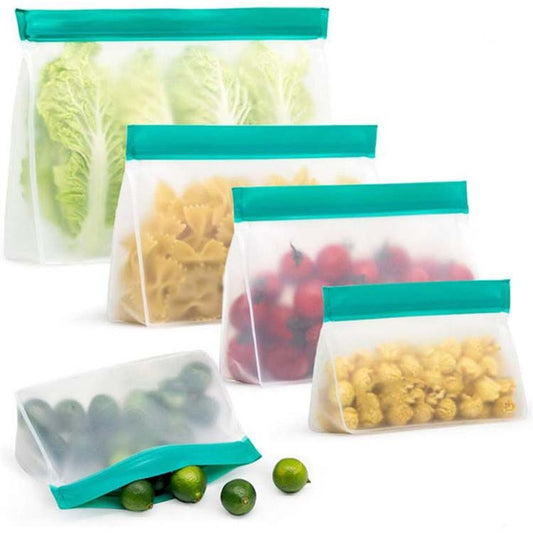 2 Sets PEVA Food Bags Reuse Three-dimensional Thickened Storage Sealed Fresh-keeping Bags, Random Color Delivery, Sealed Fresh-keeping Bags