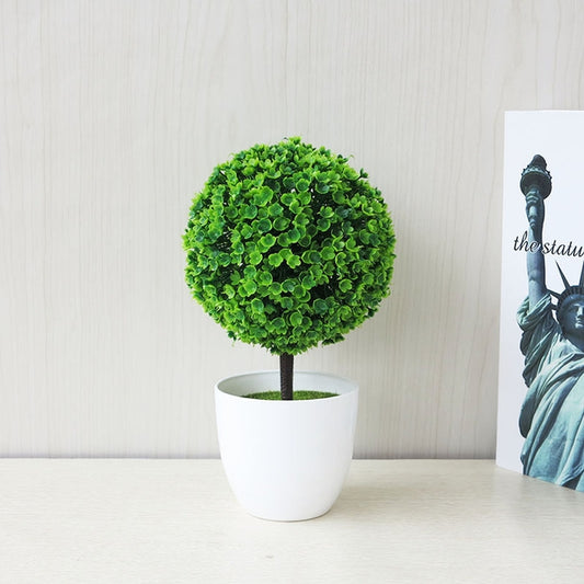 Desktop Simulation Plant Mini Grass Ball Bonsai Decorated Plastic Flower Cherry Blossom Snowball Artificial Flowers