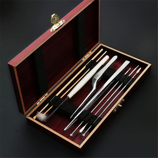 8-in-1 Wooden Box Ear Picking Tool Set