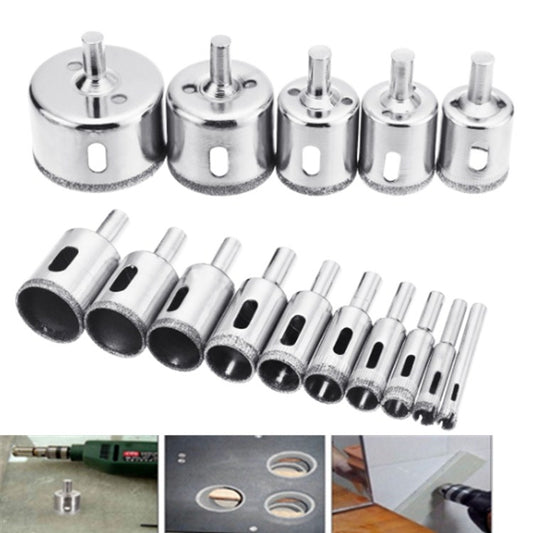 15 In 1 6-50mm Diamond Glass Hole Opener Ceramic Marble Hole Opener, 15 In 1 Diamond Glass Hole Opener