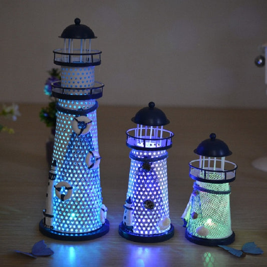 Creative Decorative Wrought Iron Flash Tower LED Night Light, Small 14cm, Medium 19cm, Large 30cm