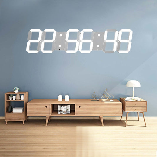 Multifunctional LED Wall Clock Creative Digital Clock, Hollow Remote Control, Sealed Box Remote Control