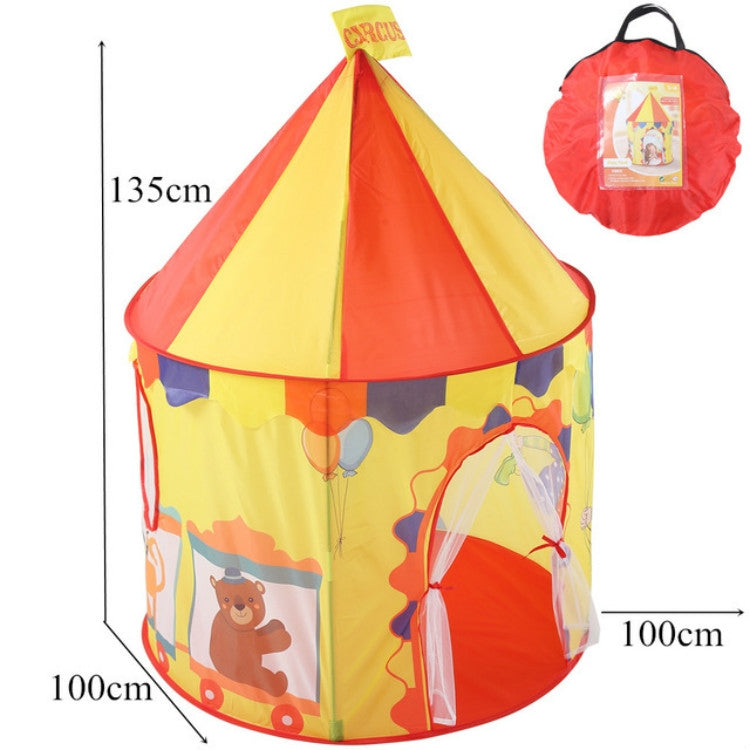 Children Toy House Yurt Folding Game Tent, 100x100x135cm Circus