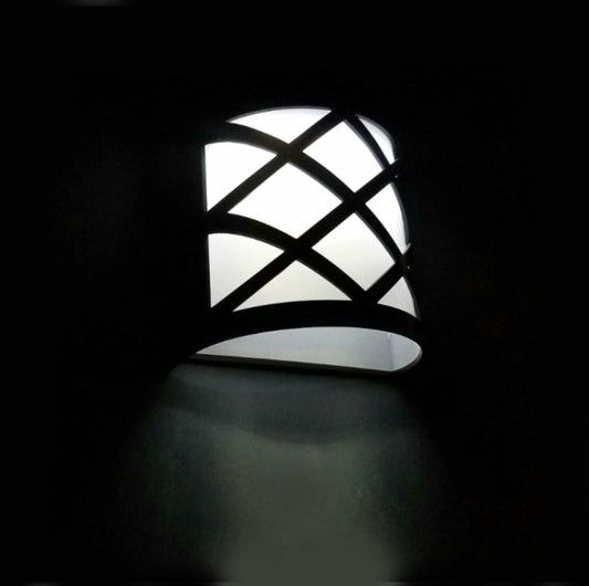 Solar Powered LED Wall Light Outdoor Waterproof Energy Saving Street Garden Lamp, White Light, Warm White